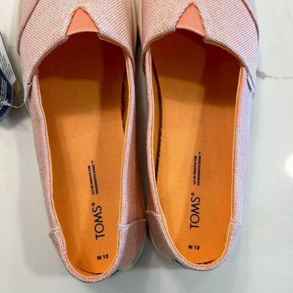 TOMS Apricot Melange Woven Alpargata Slip-On Loafer - Picture 3 of 8